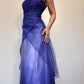 Girlhomeshops - Robe de bal longue et brillante violette, dégradé de couleurs, longueur au sol, gh5514