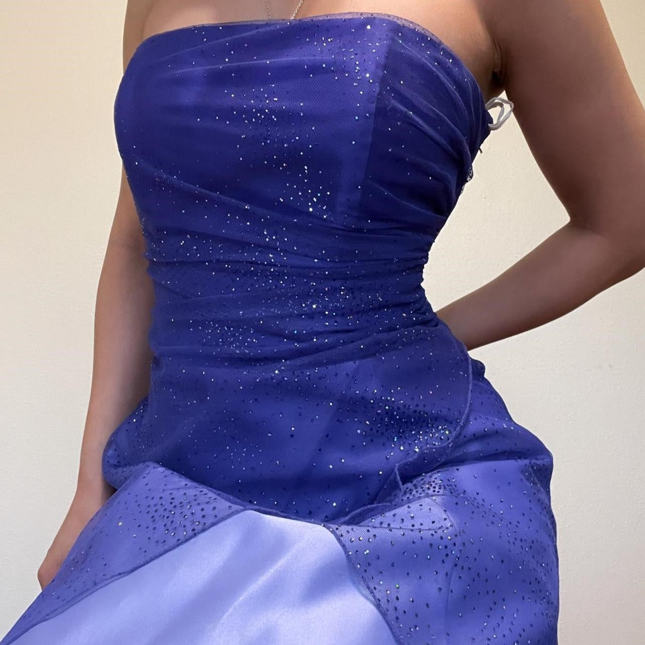 Girlhomeshops - Robe de bal longue et brillante violette, dégradé de couleurs, longueur au sol, gh5514