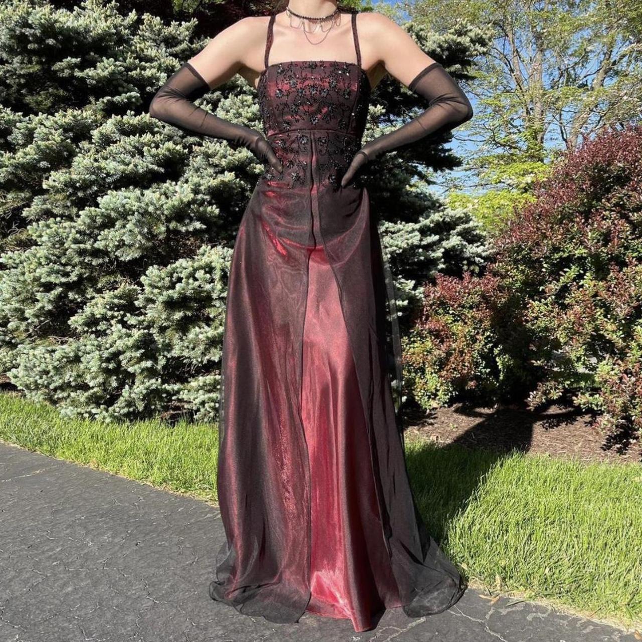 Burgunderrotes funkelndes Vintage-Elegantes, atemberaubendes, exquisites, perlenbesetztes langes Tüll-Satin-Ballkleid, Abendkleid, Partykleid, Abschlussballkleid gh3898