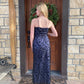 Purple Elegant Exquisite Floral Spaghetti Strap Long Chiffon Ball Gown Evening Dress Party Dress Prom Dress gh3739