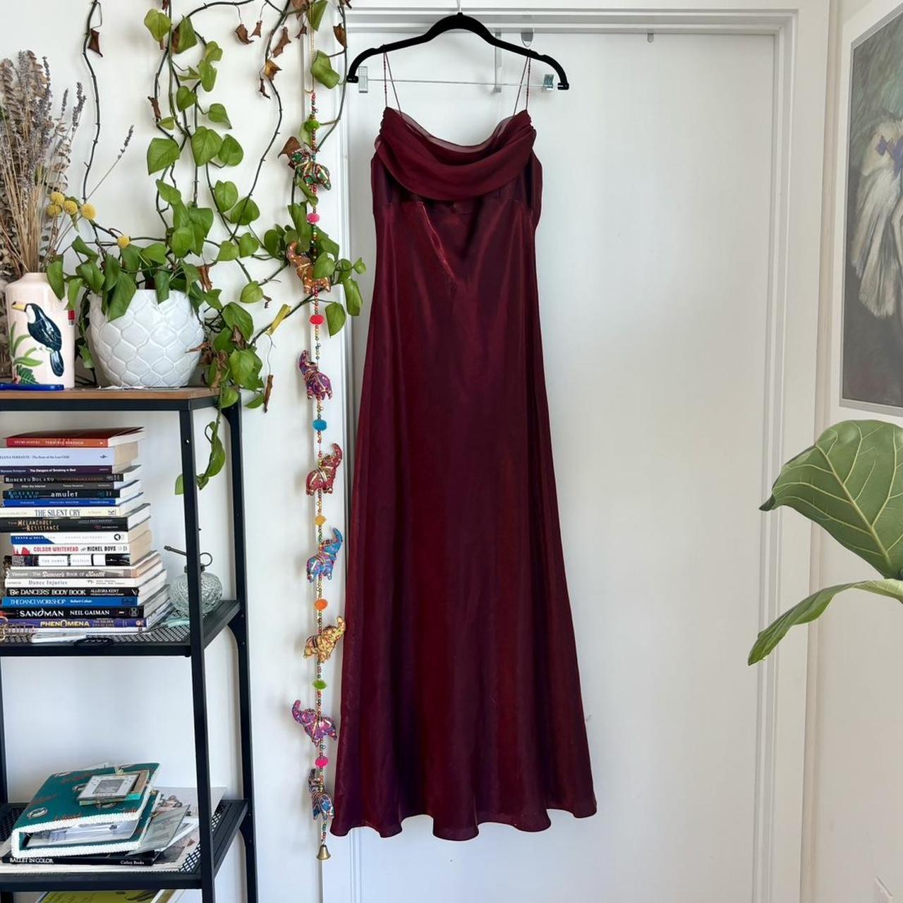 Burgunderrotes, elegantes Vintage-Kleid in A-Linie mit Spaghettiträgern, ärmellos, lang, formell, bodenlang, Ballkleid, Ballkleid, Abendkleid, Partykleid, gh2972