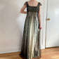 Gold Vintage Fashion Square Neck High Waist Exquisite Floral Beaded Long Short Sleeve Tulle Satin Fairy Regency Ball Gown Prom Dress Evening Dress Birthday Party Dress gh3961