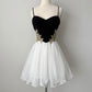 Black and White Dress Vintage Elegant Exquisite Beaded Short Women's Chiffon Puffy Flare Dress Cocktail Dress Homecoming Dress Prom Dress Evening Dress Party Dress gh4125
