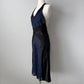 Dark Navy and Black Jumpsuit Fairy Halter Back Lace Up Women's Short/Midi satin Homecoming Dress, Evening Gown, Party Dress gh4122