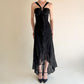 Girlhomeshops - Robe de bal longue noire en mousseline à volants, robe de remise de diplôme gh5646