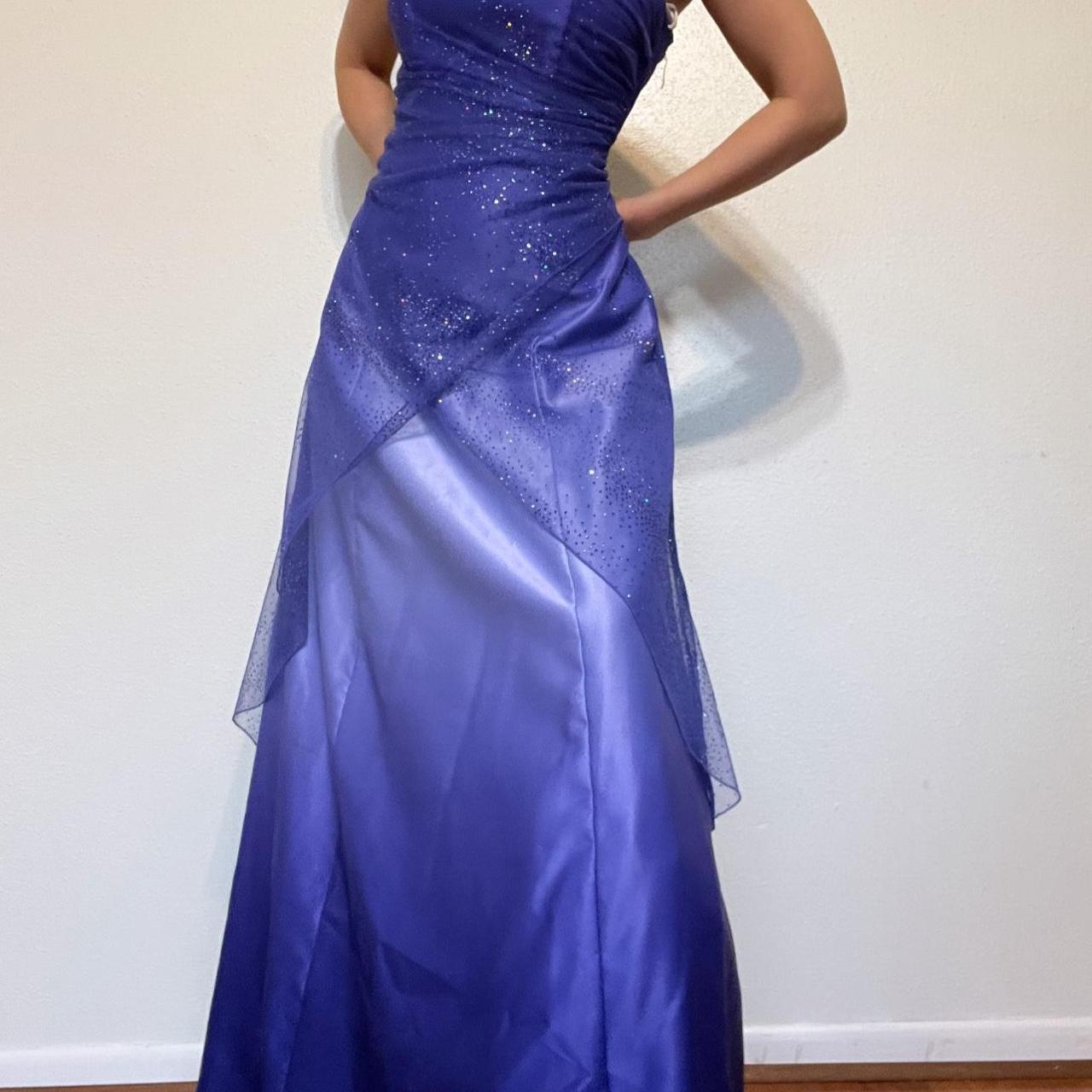 Girlhomeshops - Robe de bal longue et brillante violette, dégradé de couleurs, longueur au sol, gh5514