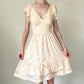 Cream/Yellow Homecoming Dress Lace Baby Doll Dress Ruffle Flowing Open Back Summer gh4595
