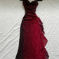 Burgundy Shiny Elegant Off Shoulder Ruffles Fashion Elegant Long Prom Dress Evening Gown Party Dress gh3204