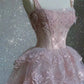 Rosa Exquisite Perlen Lange Tüll Ballkleid Abendkleid Partykleid gh4896