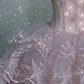Rosa Exquisite Perlen Lange Tüll Ballkleid Abendkleid Partykleid gh4896