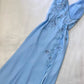 girlhomeshops – Blaue modische Hosenträger, exquisite Perlenbesatz, wunderschöner offener Rücken, Schlitz, Chiffon, Ballkleid, langes Abendkleid, gh5611