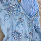 girlhomeshops – Blaue modische Hosenträger, exquisite Perlenbesatz, wunderschöner offener Rücken, Schlitz, Chiffon, Ballkleid, langes Abendkleid, gh5611