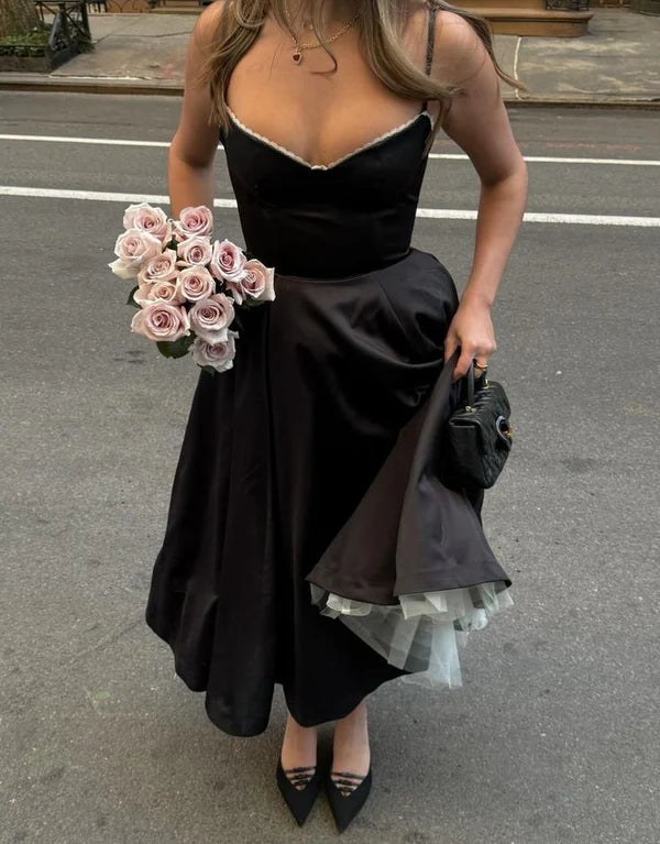 Robe de soirée longue en satin et tulle, robe de bal, robe de soirée ...