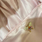 Robe de soirée longue en satin rose clair avec perles et papillons gh4486