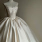 Girlhomeshops-White satin long elegant tulle wedding prom dress gh5435