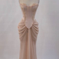 Pink vintage elegant beaded A-line lace ball gown evening dress gh2926