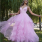 Pink fashion sweet long elegant tulle floor-length ball gown evening gown graduation gown coming of age ceremony gown gh3352