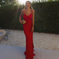 Red/Black elegant fashion spaghetti straps long layered chiffon ruffled ball gown, evening dress, party dress gh2738