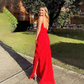 Red/Black elegant fashion spaghetti straps long layered chiffon ruffled ball gown, evening dress, party dress gh2738