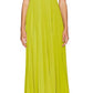 Robe de soirée longue en mousseline de soie, simple et élégante, avec haut tube et épaules dénudées, avec foulard, jaune et vert, gh3662