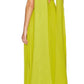 Robe de soirée longue en mousseline de soie, simple et élégante, avec haut tube et épaules dénudées, avec foulard, jaune et vert, gh3662