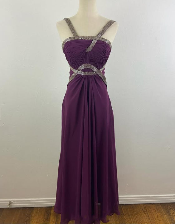 Robe de soirée longue en mousseline de soie et tulle, tenue de bal, de demoiselle d'honneur, violette, charmante, simple et élégante, à volants, bretelles, gh3622
