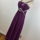 Robe de soirée longue en mousseline de soie et tulle, tenue de bal, de demoiselle d'honneur, violette, charmante, simple et élégante, à volants, bretelles, gh3622