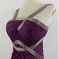 Robe de soirée longue en mousseline de soie et tulle, tenue de bal, de demoiselle d'honneur, violette, charmante, simple et élégante, à volants, bretelles, gh3622