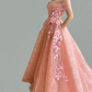 Weg von der Schulter-Schatz-3D-Blumen-Falten-Spitze-Taschen-Tüll-Abschlussball-Kleid-formalen Hochzeitsfest-Kleidern gh2189