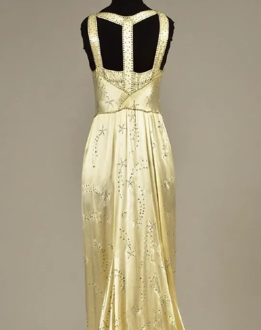Gelb glänzend elegant Mode exquisite Perlen lange Satin bodenlangen Ballkleid Abendkleid Partykleid gh3586
