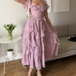 Purple Vintage Elegant Fashion Long Tulle Chiffon Ball Gown Evening Dress Wedding Guest Dress Birthday Party Dress gh4062