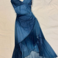 Blue Sparkling Short Chiffon Homecoming Dress Party Dress gh4743