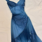 Blue Sparkling Short Chiffon Homecoming Dress Party Dress gh4743