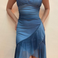 Blue Sparkling Short Chiffon Homecoming Dress Party Dress gh4743