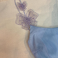 Robe de soirée courte/mi-longue en mousseline de soie, motif fée violet et bleu, pour fête d'anniversaire, gh4744