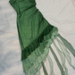 Robe de soirée en mousseline de soie verte brillante à volants, robe de soirée d'anniversaire tendance gh4814