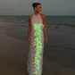 Pink Shiny Fashion Sequin Long Sling Travel Holiday/Birthday/Cocktail Party Dress gh4859