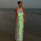 Pink Shiny Fashion Sequin Long Sling Travel Holiday/Birthday/Cocktail Party Dress gh4859