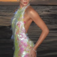 Pink Shiny Fashion Sequin Long Sling Travel Holiday/Birthday/Cocktail Party Dress gh4859