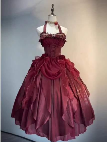 Burgunderrotes süßes, kurzes, formelles Heimkehrkleid aus Tüll, Ballkleid, Geburtstagskleid, gh4909