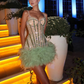 ✨Girlhomeshops-Grünes, glänzendes, wunderschönes, modisches, kurzes Tüll-Heimkehrkleid, Geburtstagspartykleid, gh4994