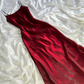 Rotes glänzendes elegantes Spaghettiträger lang elegantes Tüll Partykleid Ballkleid Abendkleid gh3270