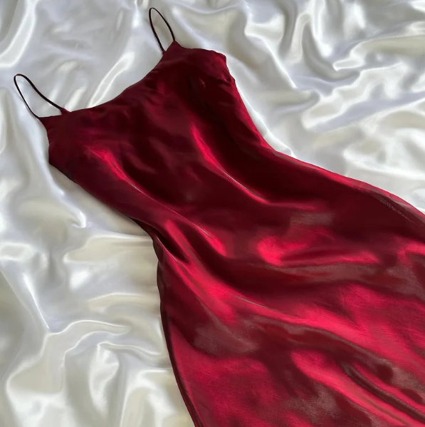 Rotes glänzendes elegantes Spaghettiträger lang elegantes Tüll Partykleid Ballkleid Abendkleid gh3270