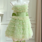 Girlhomeshops -Green sweet cute short layered homecoming dress birthday party dress gh5097