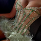 ✨Girlhomeshops-Grünes, glänzendes, wunderschönes, modisches, kurzes Tüll-Heimkehrkleid, Geburtstagspartykleid, gh4994