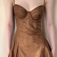 girlhomeshops--Brown Simple Elegant Formal Long Satin Prom Dress gh5606