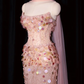 girlhomeshops--Pink Mermaid Sequined Long Tulle Prom Dress Evening Gown gh5701