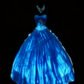 girlhomeshops-Blaues trägerloses langes Organza-Kleid gh5823