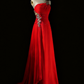 girlhomeshops-Glamorous Shiny Red Crystal One Shoulder Prom Dress gh5849