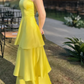 girlhomeshops-Yellow Fashion Long Satin Prom Dress Simple Graduation Dress Business Dress Formal Dress gh5863